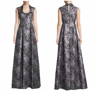 Aidan Mattox U neck embellished neckline gown